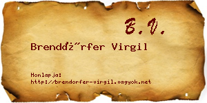 Brendörfer Virgil névjegykártya